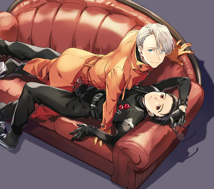 katsuki yuuri and viktor nikiforov (yuri!!! on ice) drawn by kuroemon