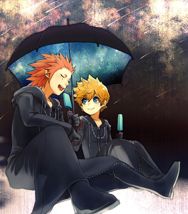 roxas and axel (kingdom hearts and 1 more) drawn by vocon