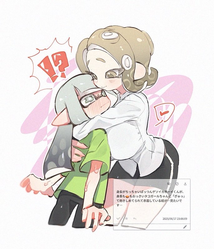 inkling player character, inkling girl, octoling player character, and octoling girl (splatoon and 1 more) drawn by doro_mizu_831