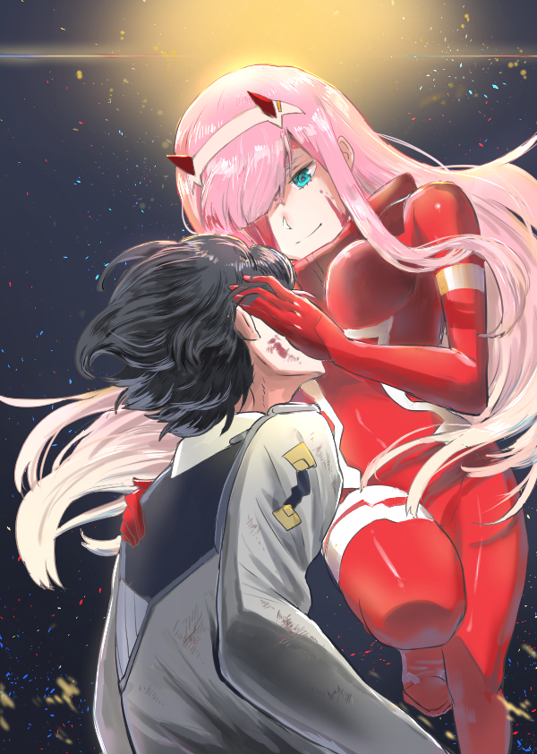 zero two and hiro (darling in the franxx) drawn by welve