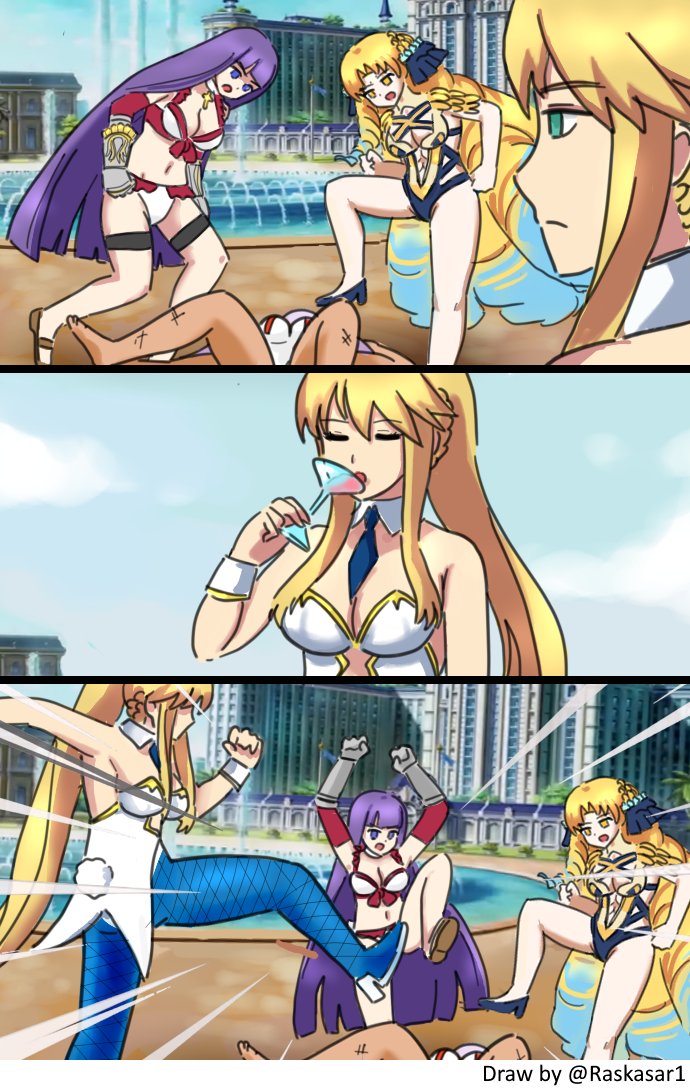 artoria pendragon, bb, martha, and astraea (fate and 3 more) drawn by raskasar