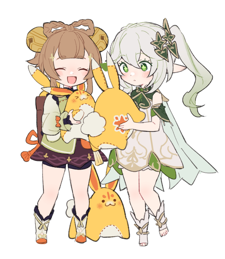 nahida, yaoyao, and yuegui (genshin impact) drawn by do_m_kaeru