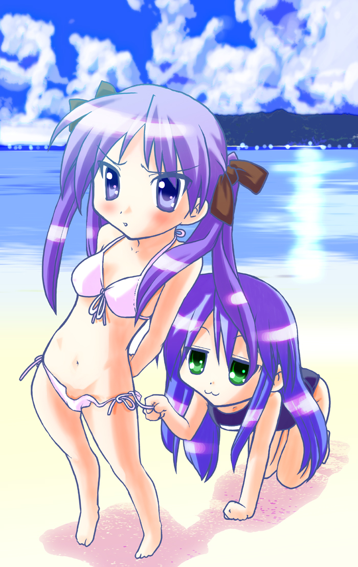hiiragi kagami and izumi konata (lucky star) drawn by morimi_ashita