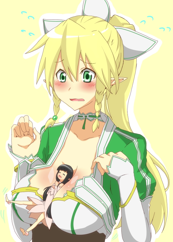 leafa and yui (sword art online) drawn by i_b_b_e