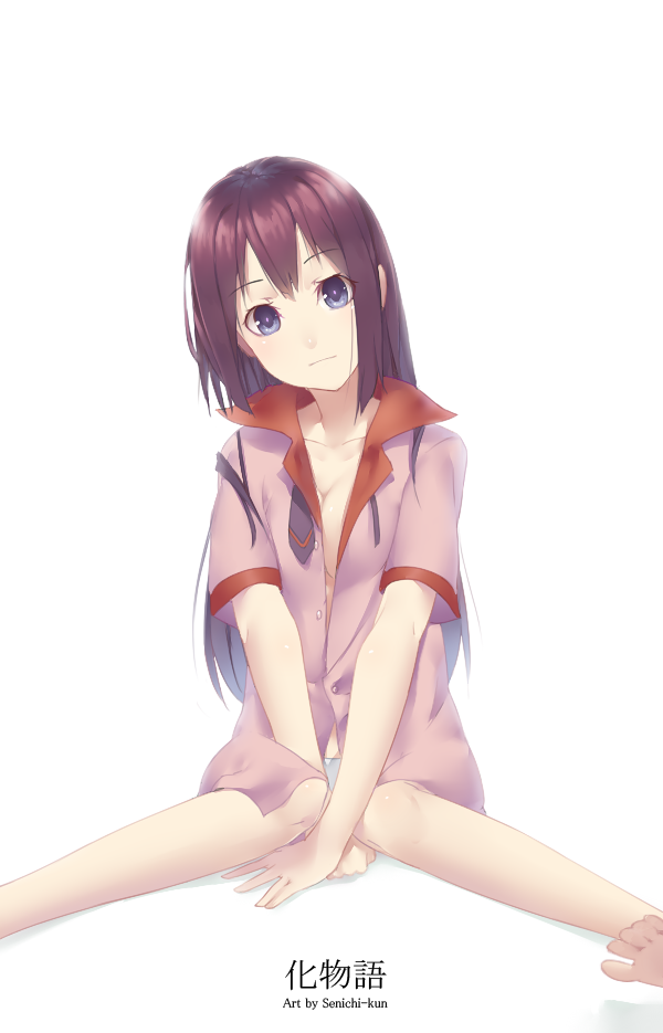 senjougahara hitagi (monogatari and 1 more) drawn by chikibriki