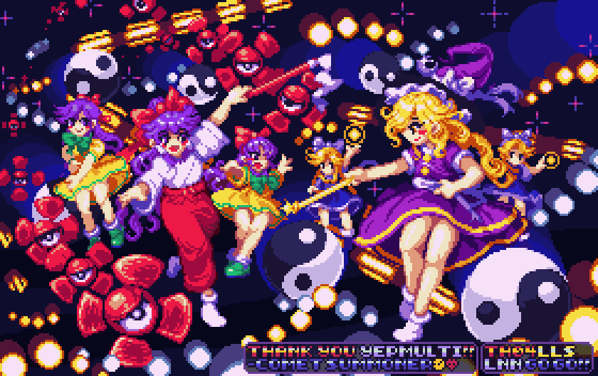 hakurei reimu, kirisame marisa, and rengeteki (touhou and 1 more) drawn by comet_summoner98