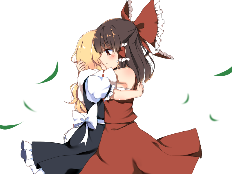 hakurei reimu and kirisame marisa (touhou) drawn by yururi_nano