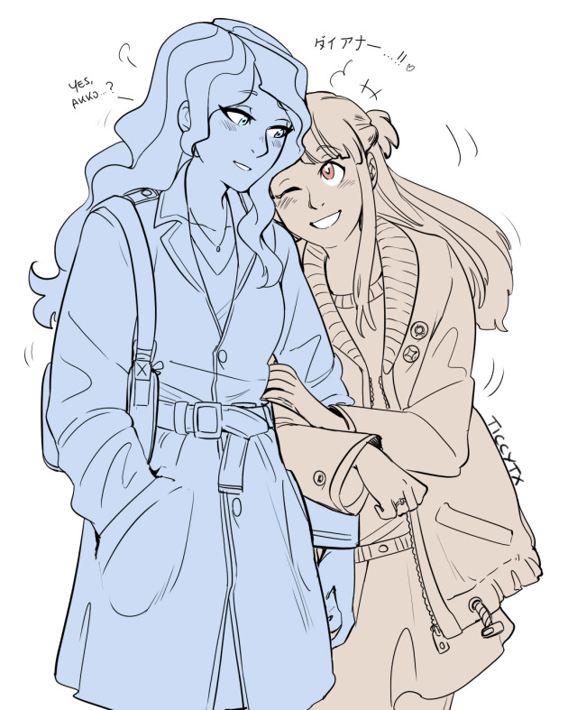 kagari atsuko and diana cavendish (little witch academia) drawn by ticcy