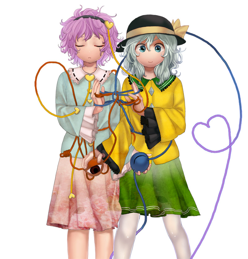 komeiji koishi and komeiji satori (touhou) drawn by wtuw