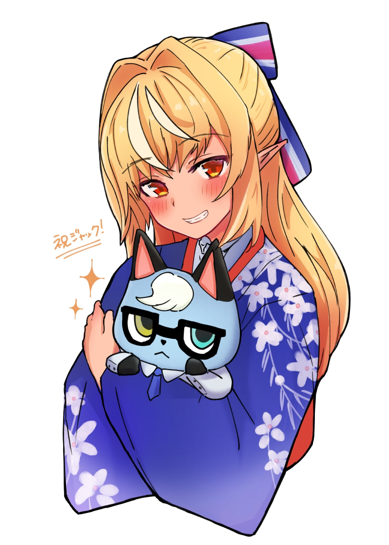 shiranui flare and raymond (hololive and 1 more) drawn by sasaki_(glass1138)