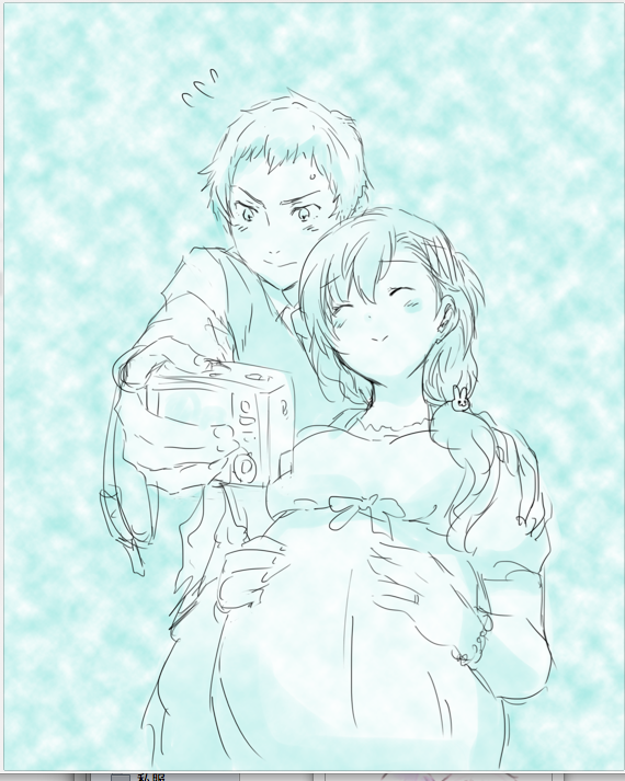 shiomi kotone and sanada akihiko (persona and 2 more) drawn by kunpei_yuuki