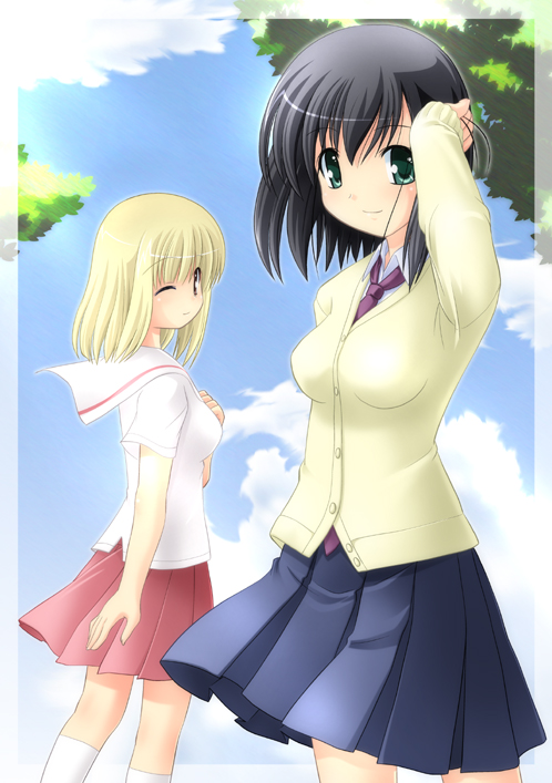fukuji mihoko and touyoko momoko (saki) drawn by sumeragi_kou