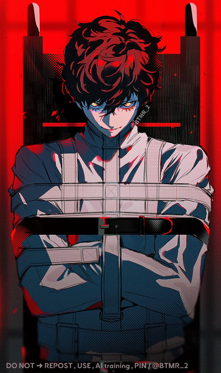 amamiya ren (persona and 1 more) drawn by btmr_game