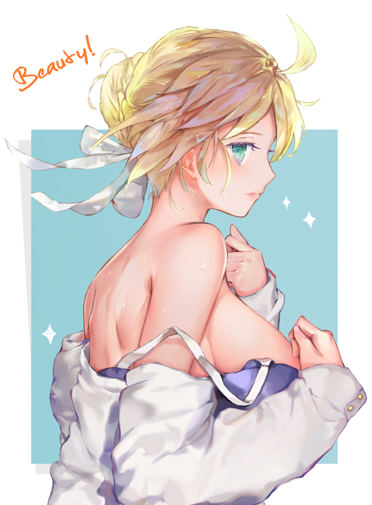 artoria pendragon and saber (fate and 1 more) drawn by aimee_(emi)