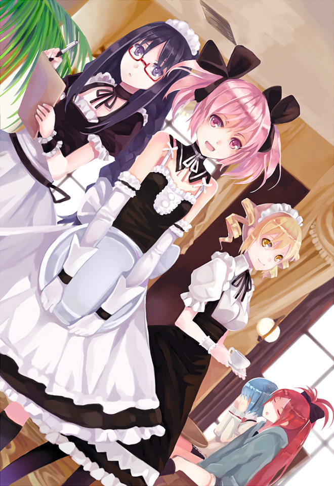 akemi homura, kaname madoka, miki sayaka, sakura kyoko, and tomoe mami (mahou shoujo madoka magica) drawn by hao_(patinnko)