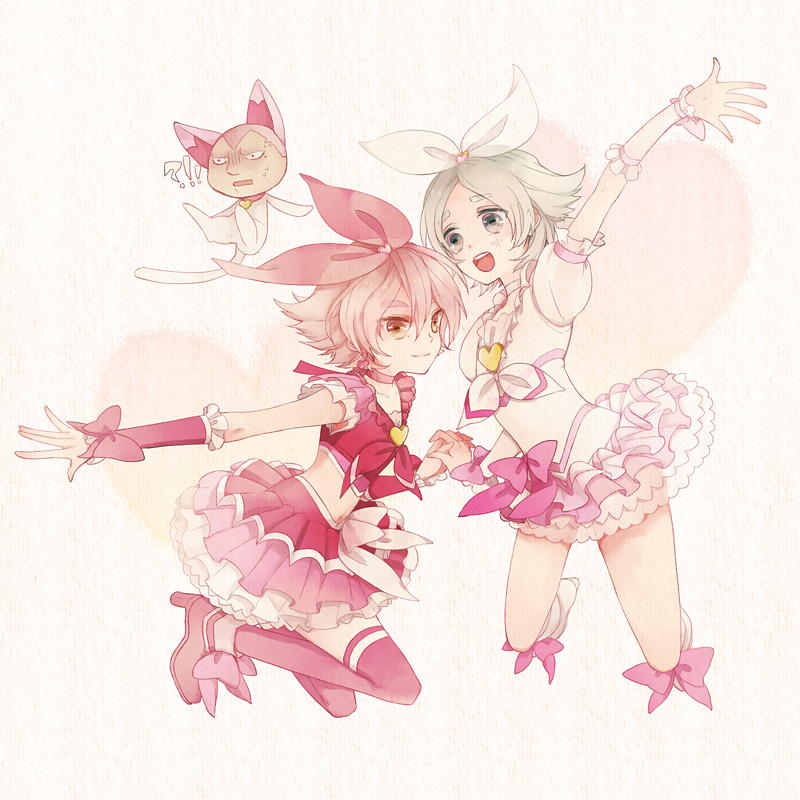 cure melody, cure rhythm, fubuki shirou, fubuki atsuya, and someoka ryuugo (precure and 2 more) drawn by maico_(a218)