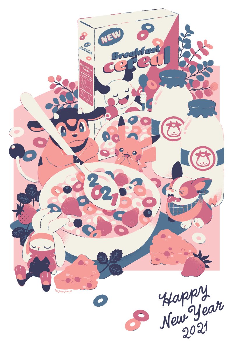 pikachu, yamper, raboot, miltank, and mr. mime (pokemon) drawn by manami_(uovoegg)