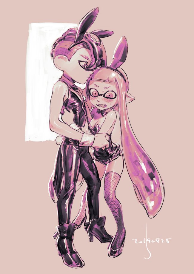 inkling player character, inkling girl, octoling player character, and octoling boy (splatoon and 2 more) drawn by banonefans