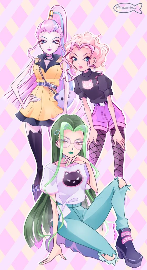 icy, darcy, and stormy (winx club) drawn by chocofish