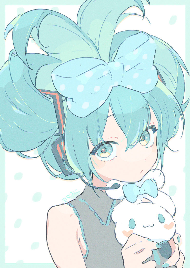 hatsune miku, cinnamoroll, and cinnamiku (vocaloid and 2 more) drawn by kinutani_yutaka