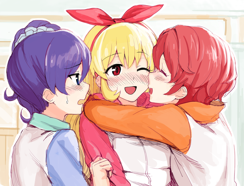 hoshimiya ichigo, kiriya aoi, and ichinose kaede (aikatsu!) drawn by yoban