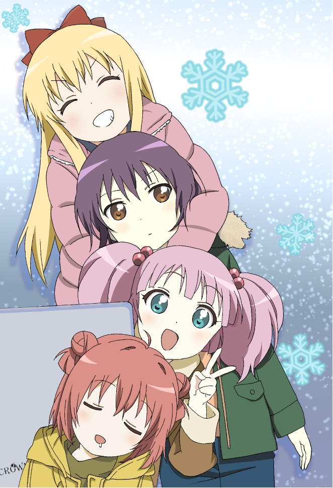 toshinou kyouko, akaza akari, funami yui, and yoshikawa chinatsu (yuruyuri) drawn by crown_(crown_n)