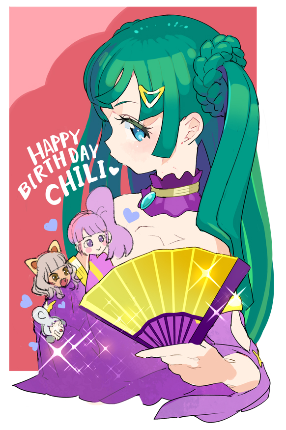 tsukikawa chili, taiyo pepper, hanazono shuka, and janis (pretty series and 1 more) drawn by moudoku_(decopon3rd)
