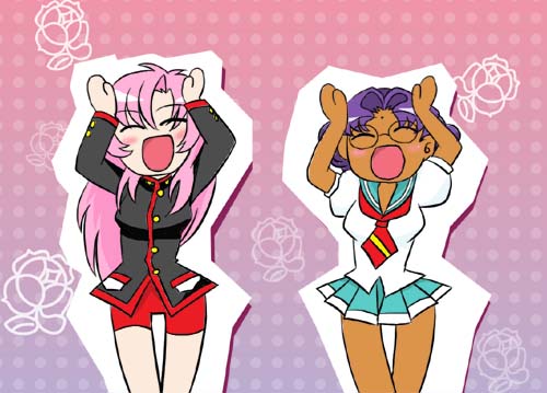 tenjou utena and himemiya anthy (shoujo kakumei utena) drawn by jou_(miruge)