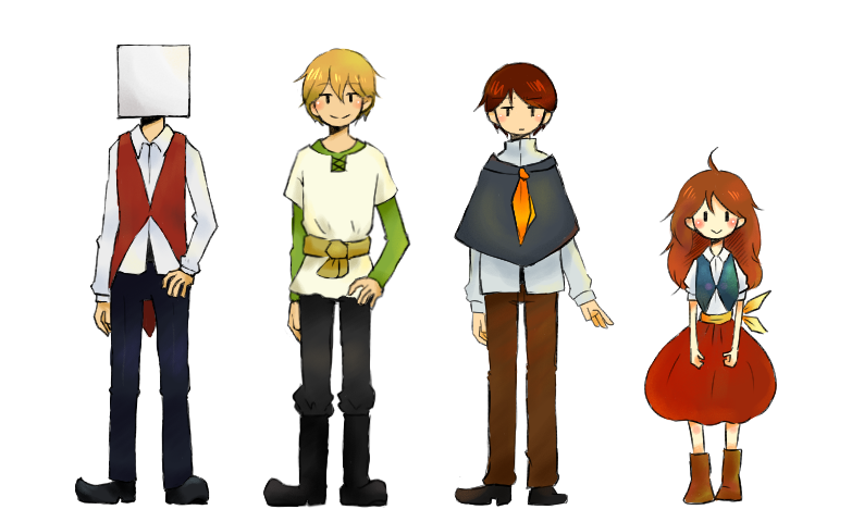 maria, ohaco, yuan, and yohan (shirohako no mahoutsukai) drawn by sinononn