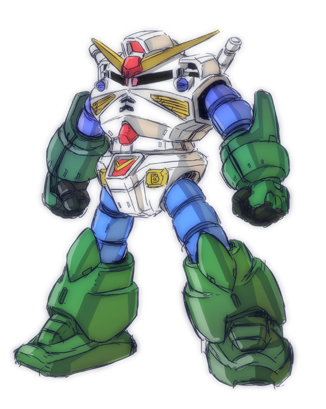 rx-78-2 gundam and z'gok (gundam and 1 more) drawn by kuramochi_kyouryuu
