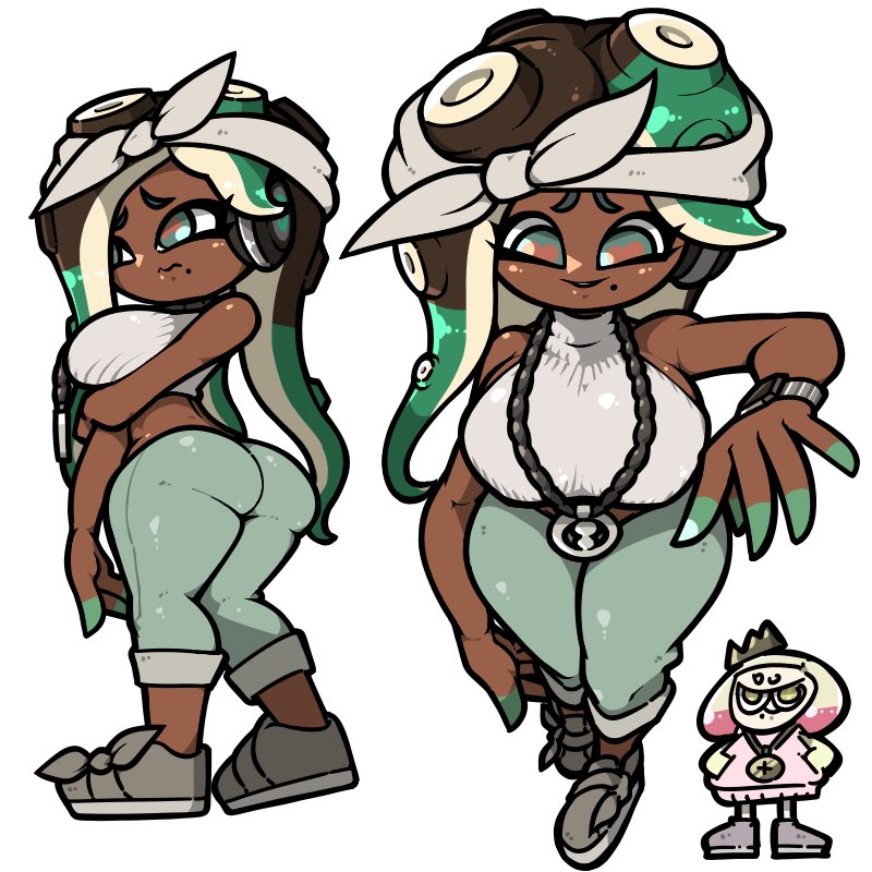 marina and pearl (splatoon and 2 more) drawn by name_omoitukan2