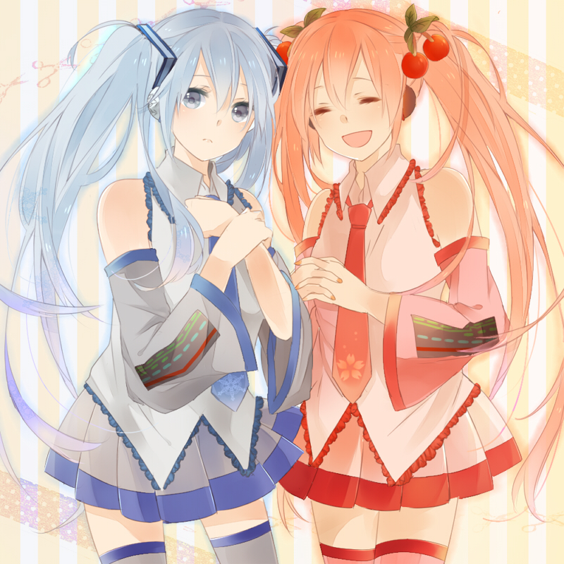 hatsune miku, yuki miku, and sakura miku (vocaloid) drawn by yori_(y_rsy)