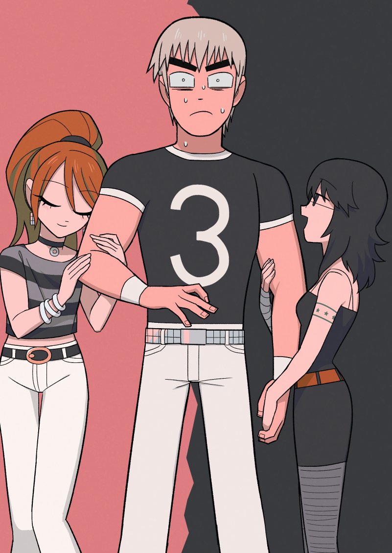todd ingram, envy adams, and lynette guycott (scott pilgrim and 1 more) drawn by hasami_(hasami25)