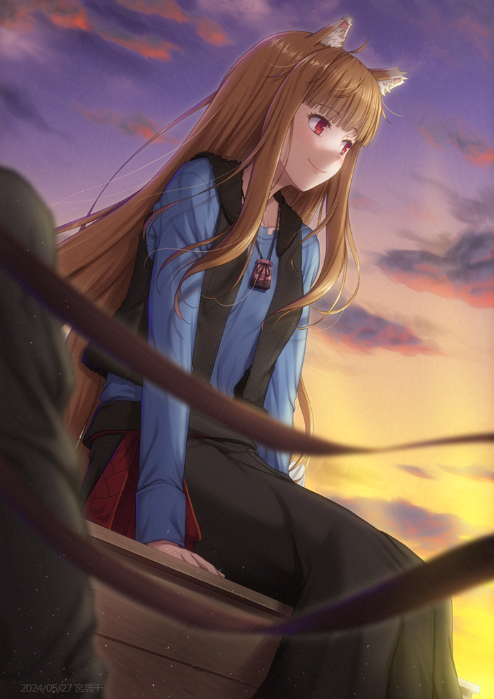 holo and craft lawrence (spice and wolf) drawn by miyai_sen