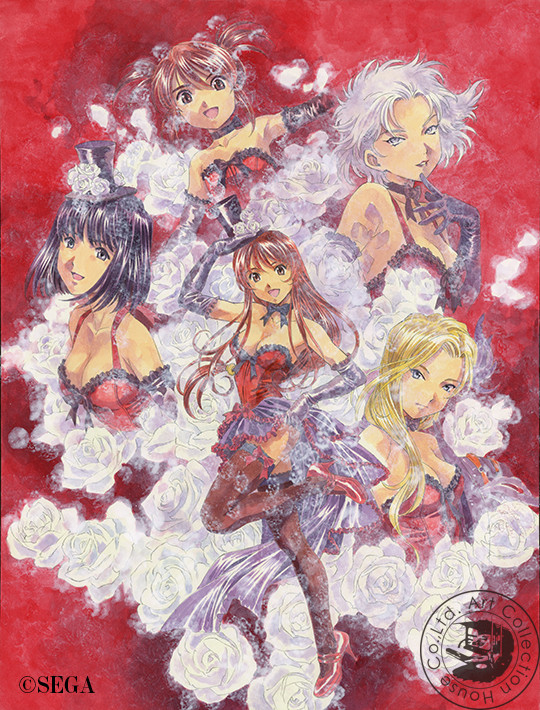 erica fontaine, glycine bleumer, coquelicot, lobelia carlini, and kitaooji hanabi (sakura taisen and 2 more) drawn by matsubara_hidenori