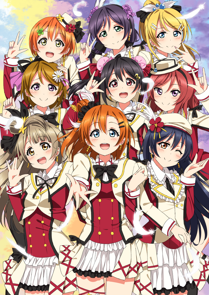 nishikino maki, tojo nozomi, sonoda umi, yazawa nico, ayase eli, and 4 more (love live! and 1 more) drawn by fupe_(sealno108)