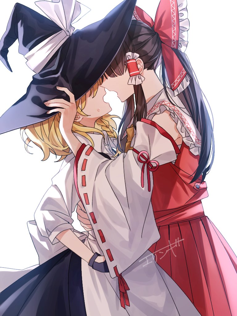 hakurei reimu and kirisame marisa (touhou) drawn by enoki_3106