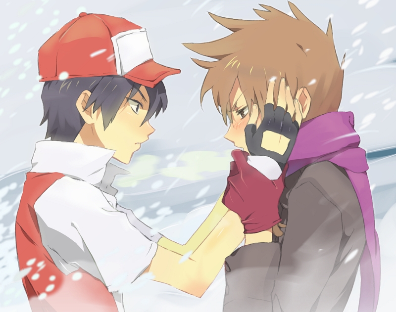 red, blue oak, and pixiv red (pokemon and 1 more) drawn by tyuraba