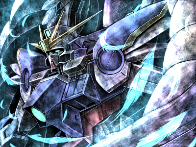 wing gundam zero custom (gundam and 2 more) drawn by tro_(trombe)