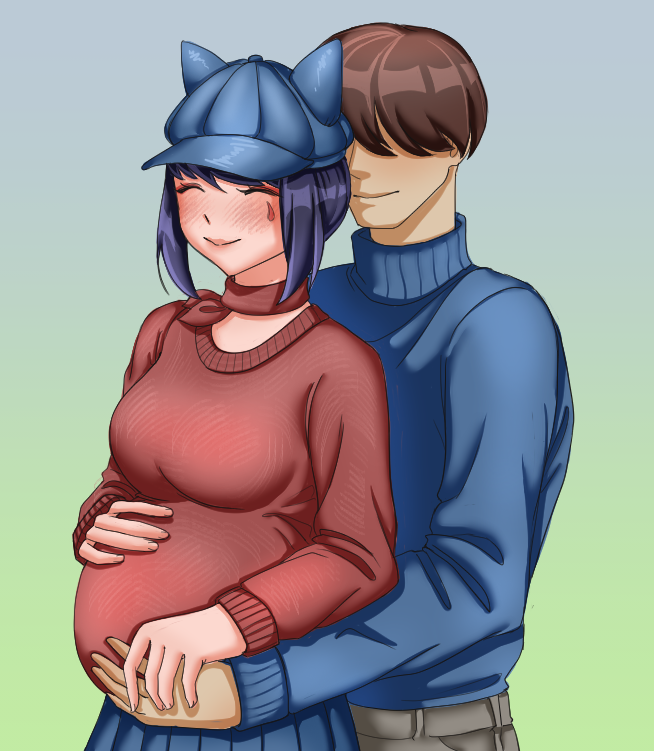 mita, cool mita, and player character (miside) drawn by olechka368523