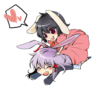 reisen udongein inaba and inaba tewi (touhou) drawn by kotemari_noboru