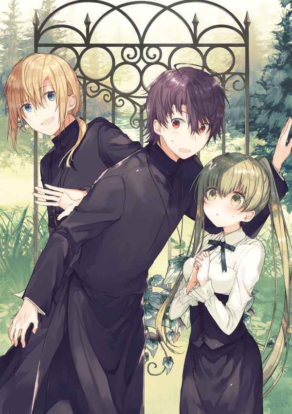 cecilia, lawrence, and abel (shiro seijo to kuro bokushi) drawn by kazutake_hazano