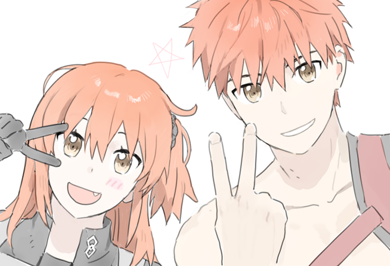 fujimaru ritsuka, emiya shirou, and senji muramasa (fate and 1 more) drawn by cczyjs