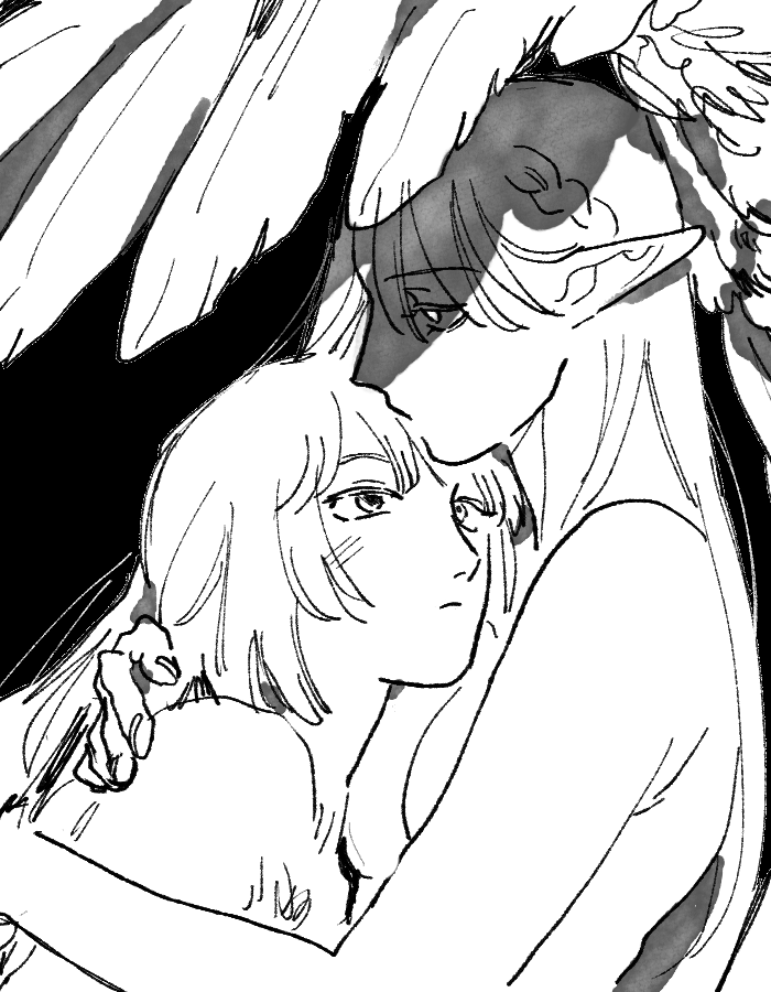 marcille donato and falin touden (dungeon meshi) drawn by gksrnrdmlaksu