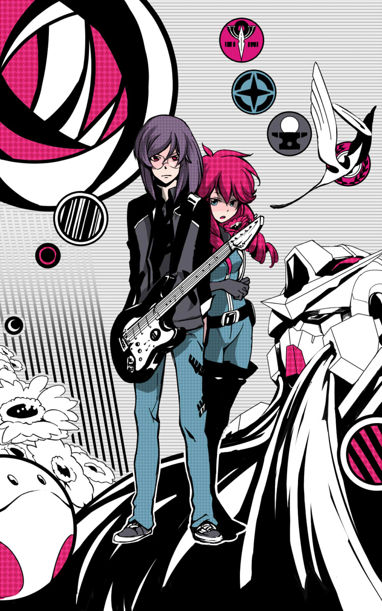 haro, tieria erde, and feldt grace (gundam and 1 more) drawn by sorabo