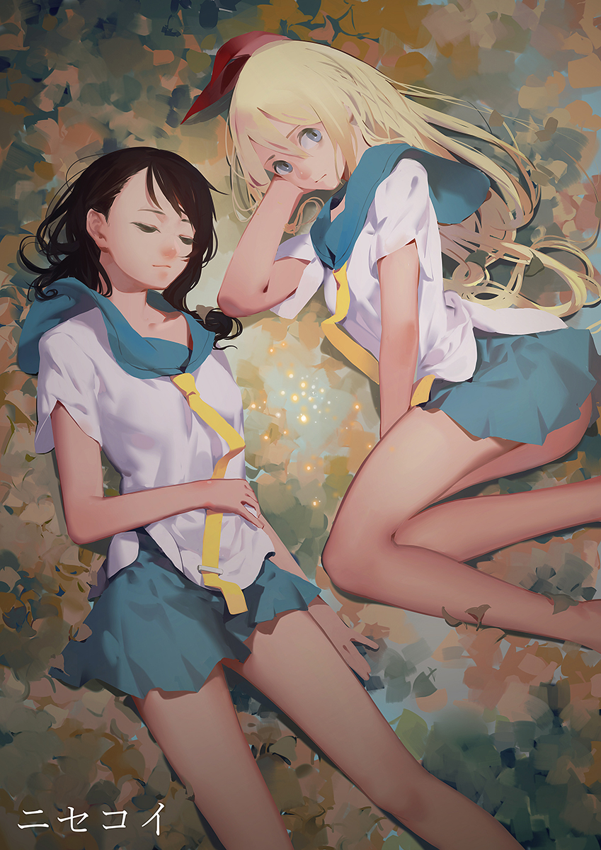 kirisaki chitoge and onodera kosaki (nisekoi) drawn by geolim