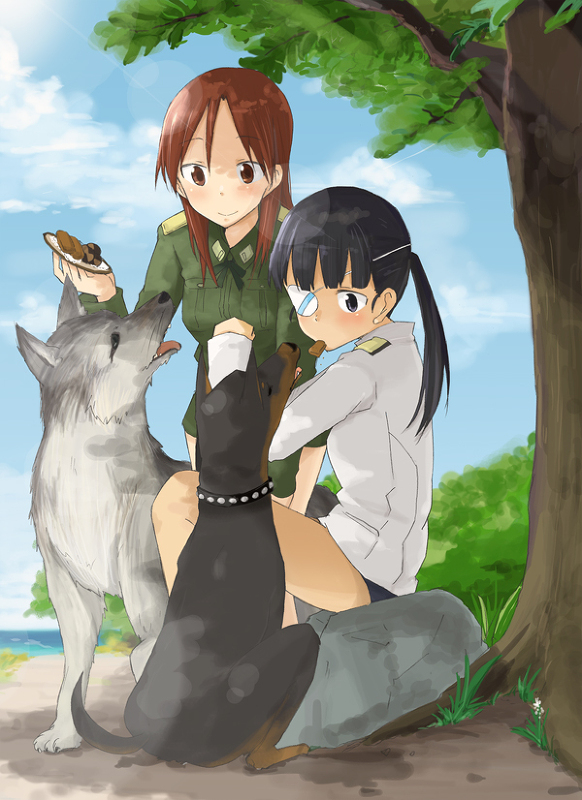 sakamoto mio and minna-dietlinde wilcke (world witches series and 1 more) drawn by kumichou_(kumichoubox)