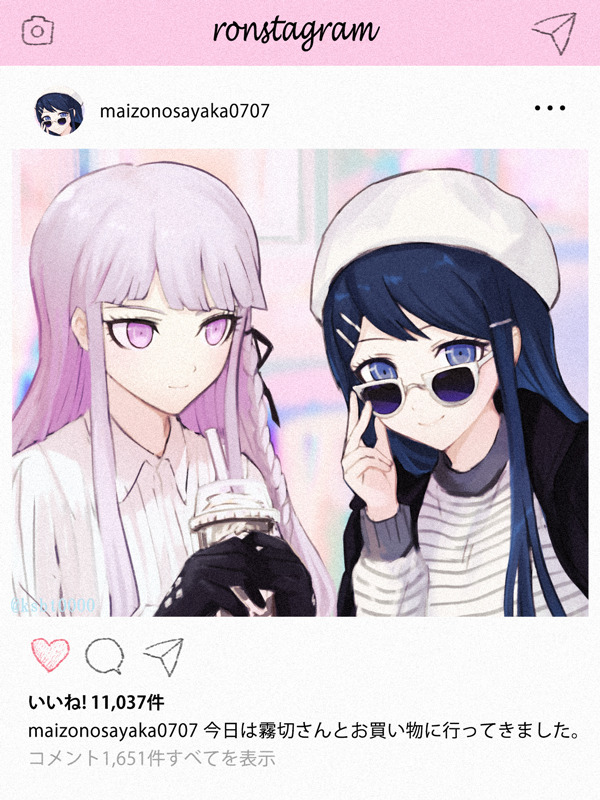 kirigiri kyoko and maizono sayaka (danganronpa and 2 more) drawn by hajime_(gitoriokawaii)