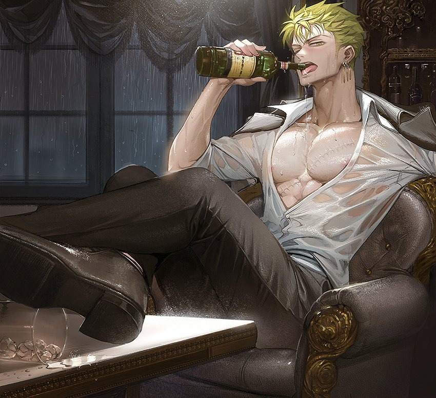 roronoa zoro (one piece) drawn by runa_(nori31291404)