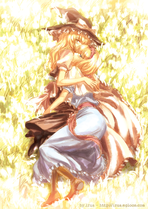 kirisame marisa and alice margatroid (touhou) drawn by irua